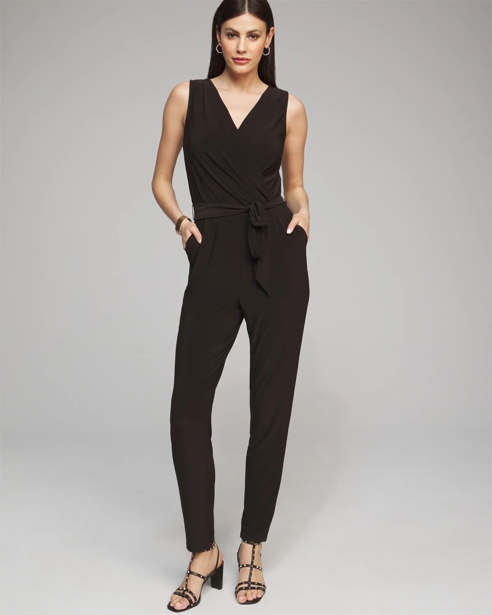 Outlet WHBM Sleeveless Tapered Leg Jumpsuit White House Black Market